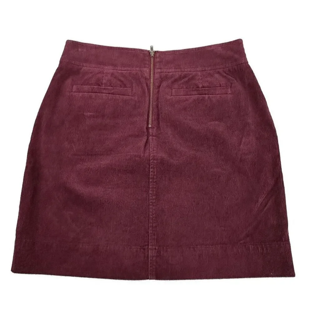 Loft Corduroy Burgundy Skirt size 0P